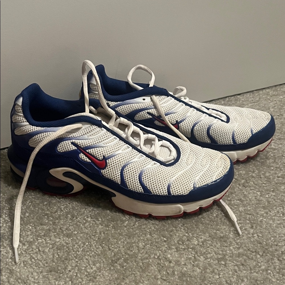 Nike Kids Sneakers White and Blue with Red Accents